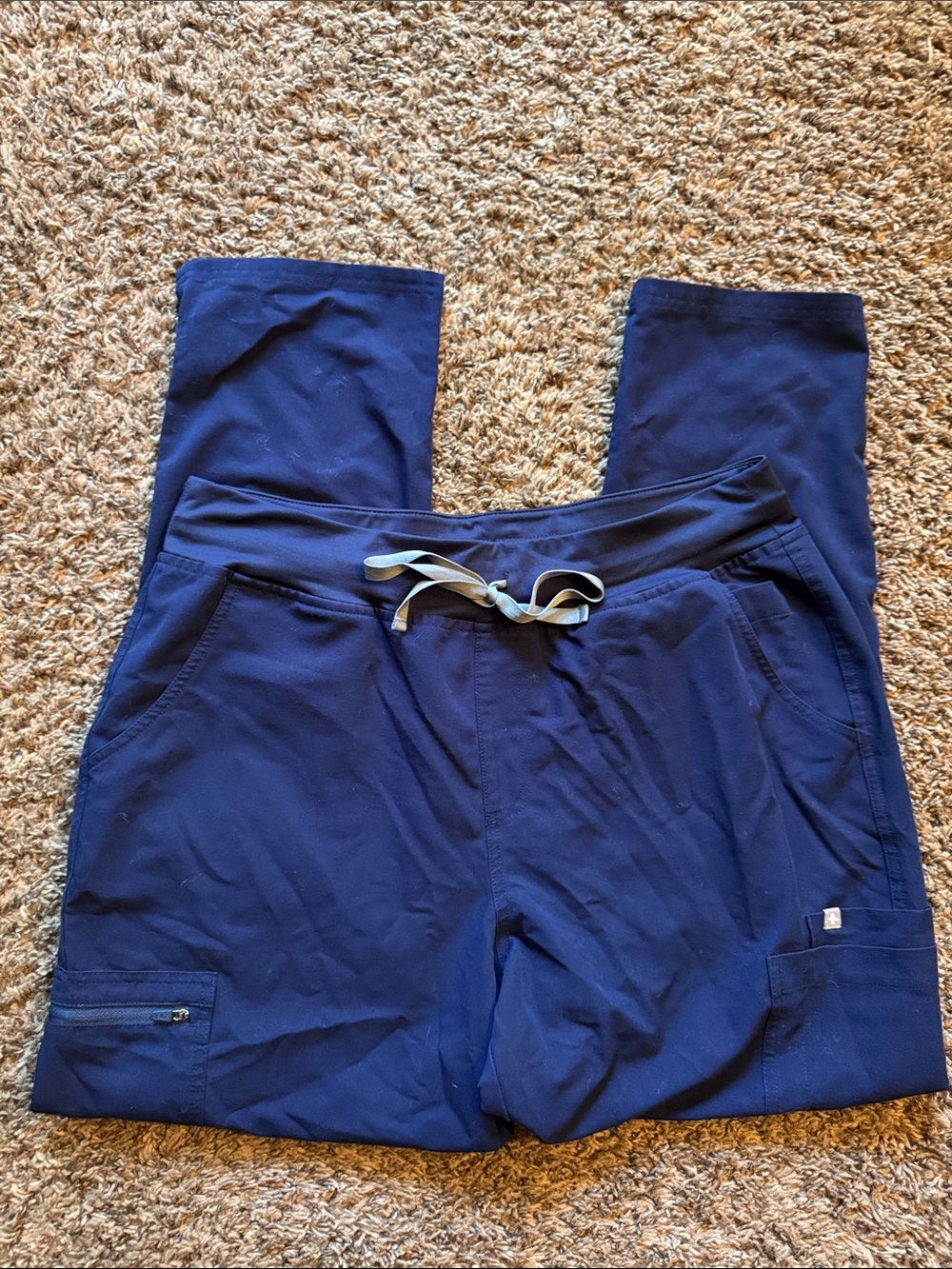 Figs Yola High-Waisted Slim Scrub Pants Navy Blue XL
